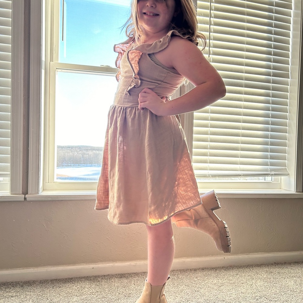 Olivia Kay Girls Tan Summer Dress XL 14/16 NWT